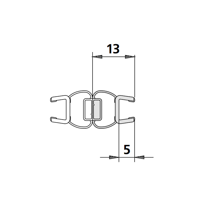 Kermi 6025709 magneetprofiel 180 graden verticaal 200cm