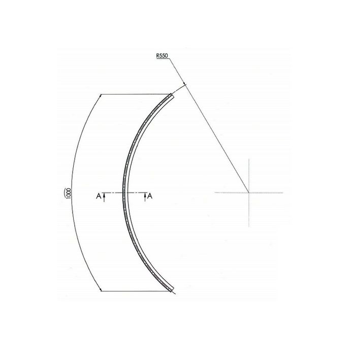Exa-Lent Universal DS131008 kwartrond helder doucheprofiel 1 flapje 1 rondje 100cm - 8mm