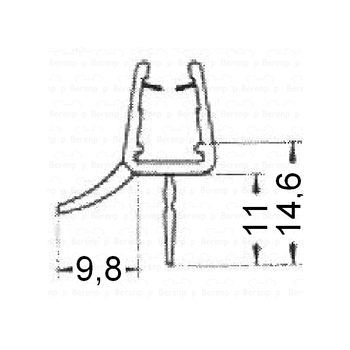 HSK Kienle E87058 glasdorpellijst, 100cm, 8mm *niet meer leverbaar*