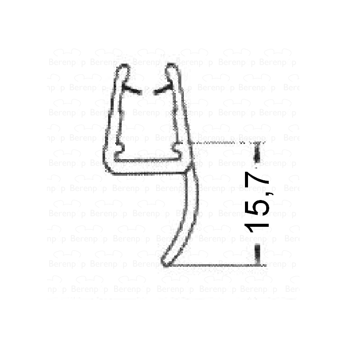 HSK Kienle E87072-1 sleepprofiel dichting, kort, 15,7mm, 200cm, 8mm *niet meer leverbaar*