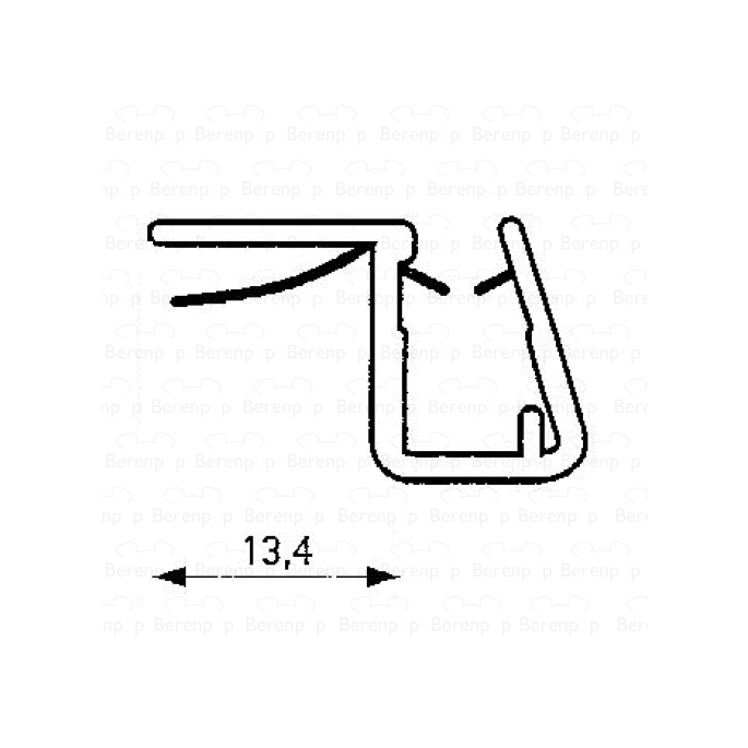 HSK Kienle E87074-1 verticale sluitdichting, 200cm, 8mm