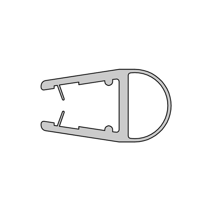 HSK E100078-8-3 verticaal o-afdichtingsprofiel 200cm, 6 en 8mm