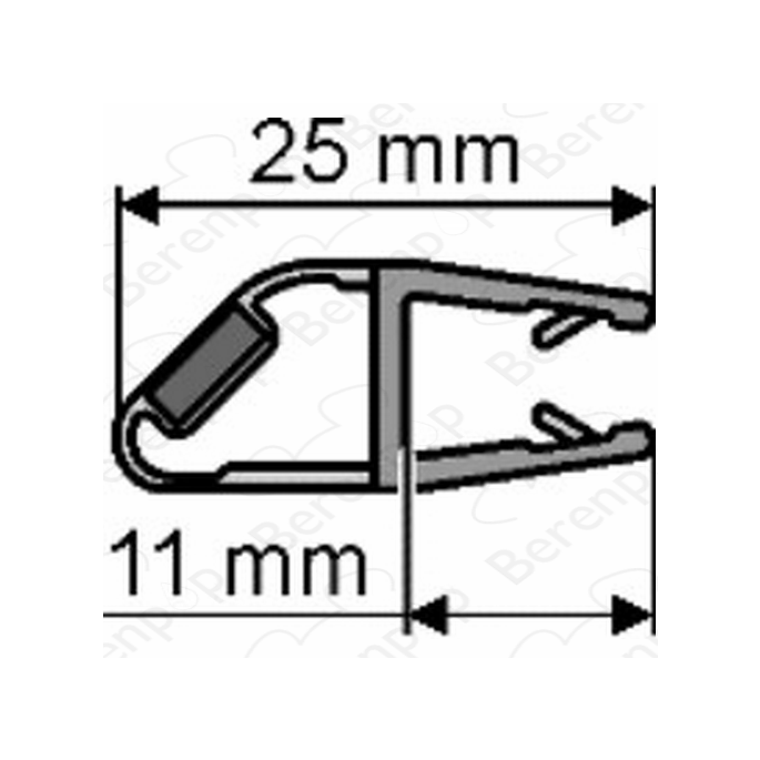 Huppe universeel 070032 magneetlijst voor deurvleugel rechts, 200cm / 6mm