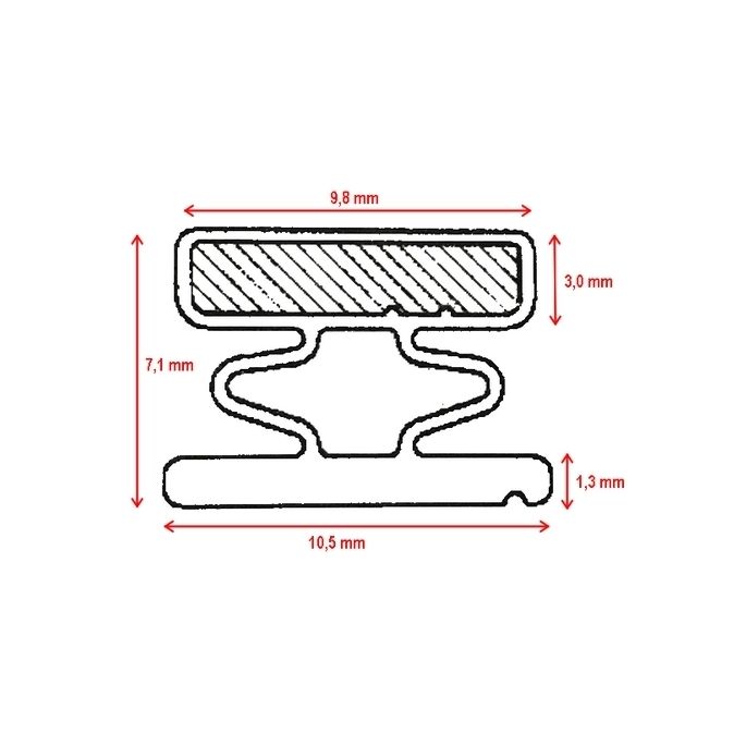 Novellini R10GI512-83 set inschuif magneetstrippen 185cm *niet meer leverbaar*