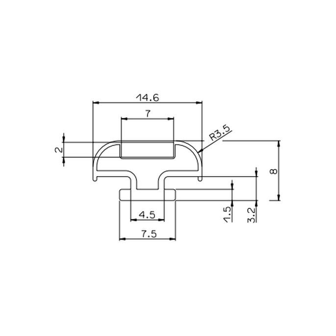 Provex 0040GM08F inschuif magneetstrip grijs