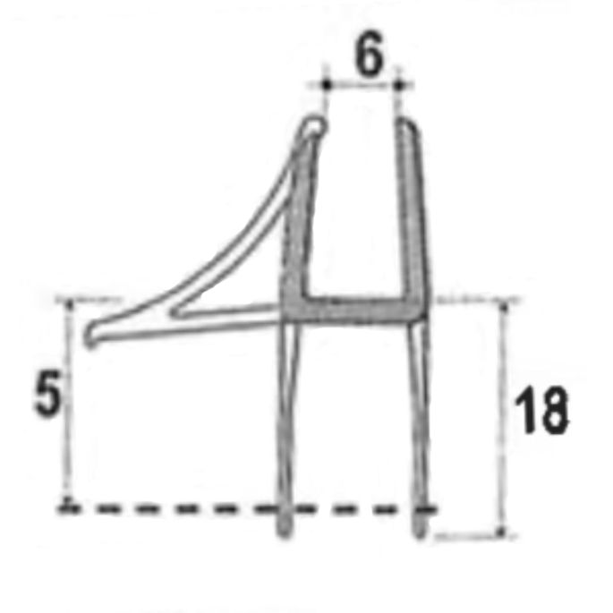 San4U ProfileDay monsterstukje doucherubber type DS60 - 2cm lengte en geschikt voor glasdikte 6mm - 3 flapjes