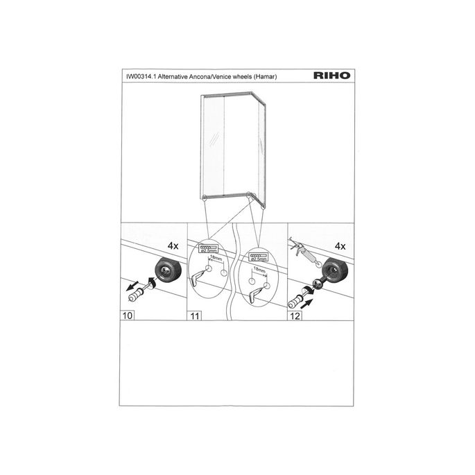 Riho 566000101 douchedeur wieltje