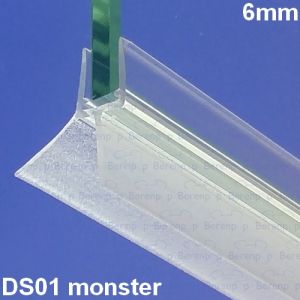 Exa-Lent Universal monsterstukje doucherubber type DS01 - 2cm lengte en geschikt voor glasdikte 6mm - 2 flapjes