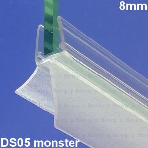 Exa-Lent Universal monsterstukje doucherubber type DS05 - 2cm lengte en geschikt voor glasdikte 8mm - 1 flap 1 flapje
