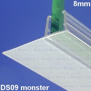 Exa-Lent Universal monsterstukje doucherubber type DS09 - 2cm lengte en geschikt voor glasdikte 8mm - 1 flap horizontaal