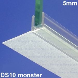 Exa-Lent Universal monsterstukje doucherubber type DS10 - 2cm lengte en geschikt voor glasdikte 5mm - 1 flap horizontaal