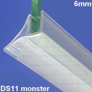 San4U ProfileDay monsterstukje doucherubber type DS11 - 2cm lengte en geschikt voor glasdikte 6mm - 3 flapjes