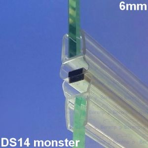 Exa-Lent Universal monsterstukje doucherubber type DS14 - 2cm lengte en geschikt voor glasdikte 6mm - magneet recht