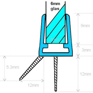 Exa-Lent Universal DS011006 - G06021100 helder doucheprofiel 2 flapjes 100cm - 6mm