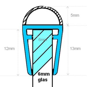 Exa-Lent Universal DS062006 - G06057005200 helder doucheprofiel 1 balgje van 5mm (bolletje) 200cm - 6mm
