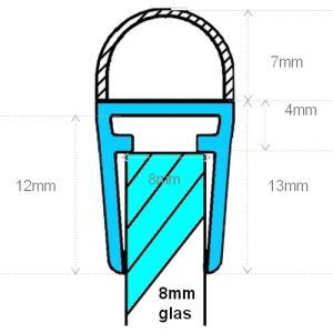 Exa-Lent Universal DS071008 - G08057007100 helder doucheprofiel 1 balgje van 7mm (bolletje) 100cm - 8mm