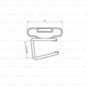 Duscholux 250539.01.000.2120 magneetprofiel zijdelings, 212cm