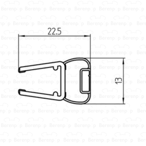 Duscholux  250549.01.000.2100 magneetprofiel, recht, 210cm *niet meer leverbaar*