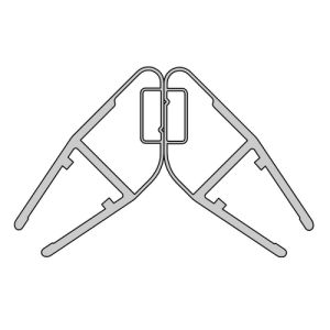 HSK E100055-90-5 magneetstrip 45 graden, set van 2 stuks, 200cm, 5mm, transparant