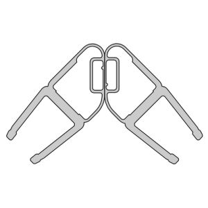 HSK E100055-90-8Alu magneetstrip 45 graden, set van 2 stuks, 200cm, 8mm, chroom