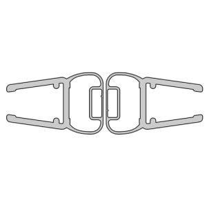 HSK E100056-6Alu magneetstrip recht, set van 2 stuks, 200cm, 6mm, chroom