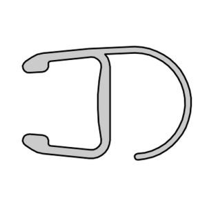 HSK E100077-6 verticaal afdichtingsprofiel 200cm, 6mm