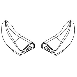 HSK E100211-11-01 afdekkapjes voor waterdorpel, alu mat zilver