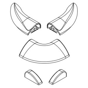 HSK E100211-16-01 afdekkapjes voor waterdorpel, alu mat zilver