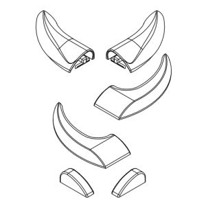 HSK E100211-7-01 afdekkapjes voor waterdorpel, alu mat zilver