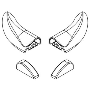 HSK E100211-8-01 afdekkapjes voor waterdorpel, alu mat zilver