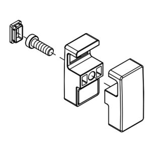 HSK E100323-68 glashouder voor stabilisatiesteun (hol profiel) mat zwart