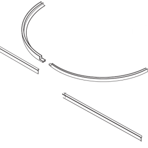 HSK Premium E79059 set gebogen afdichtingsprofielen tbv halfronde deuren 96x82cm, 6mm *niet meer leverbaar*