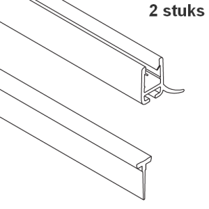 HSK Walk In Easy E74058 set afwaterprofielen 35cm tbv onderzijde draaibare delen *niet meer leverbaar*