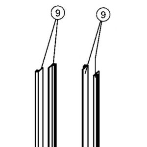 Huppe 2002, 044608 verticale afdichtingsstrippen, set van 4 stuks *niet meer leverbaar*