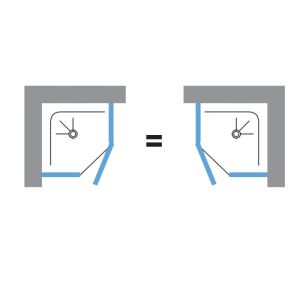 Novellini Lunes Lunespg120-1K vijfhoek douchewand 120x90 helder chroom (OUTLET)