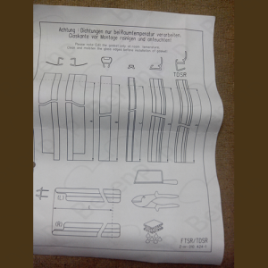 Koralle S320 S8L43190 ( L43190 ) ( 2537316 ) compleet strippenset voor draaideur in nis of met vaste wand