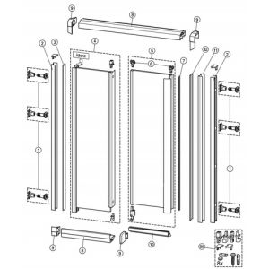 Huppe 1002, 046507 verticale afdichtingsstrip/ magneetstrip *niet meer leverbaar*