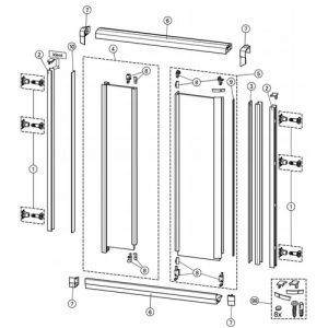 Huppe 1002, 054204 verticale afdichtingsstrip/ magneetstrip *niet meer leverbaar*