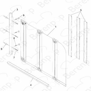 HSK Favorit / Prima E60077 vertikale dichting (per stuk) tbv 2-delig of 3-delige badklapwand, wit