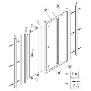 Huppe X1, 061266 handgreep, set, buiten/binnen