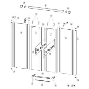 Huppe Design elegance - Aura elegance - Vista pure, 024308 verticale afdichtingsstrip