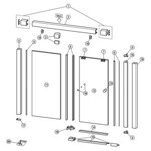 Huppe 501 Design, 061993 set verticale afdichtingsstrippen