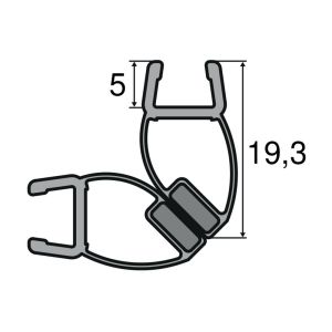 Huppe universeel 070263 set magneetlijsten 45° voor hoekoplossing, 202,5cm / 6mm