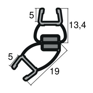 Huppe universeel 070266 set magneetlijsten 135° voor vijfhoek, 202,5cm / 6mm