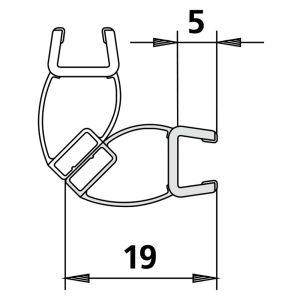Kermi 2541181 magneetprofiel voor deurvleugel verticaal 200cm
