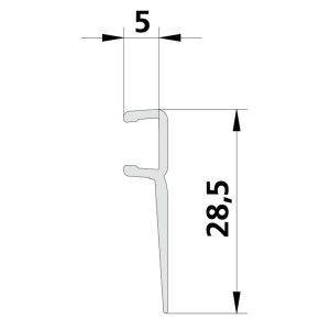 Kermi 6043748 glasafdichting vastdeel verticaal 200cm
