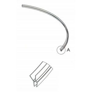 Exa-Lent Universal monsterstukje doucherubber type DS42 - 2cm lengte en geschikt voor glasdikte 6mm - 2 flapjes