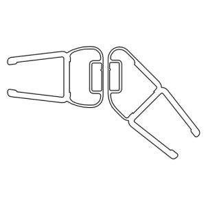 HSK E100064-8 magneetstrip 135 graden, set van 2 stuks, 200cm, 8mm, transparant