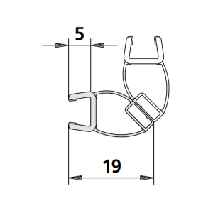 Kermi 6025698 magneetprofiel voor deurvleugel verticaal 200cm