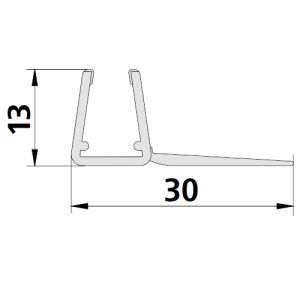 Kermi 6034771 glasafdichting verticaal 200cm